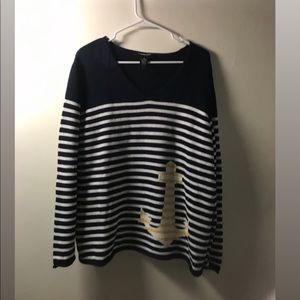 Navy Blue w/ Yellow Anchor Nautical